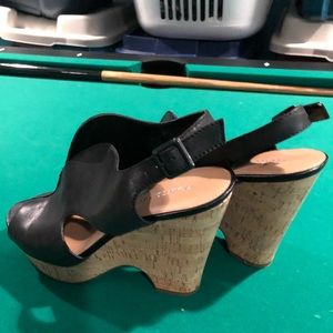 Franco Sarto Size 10 Black Wedge, never worn